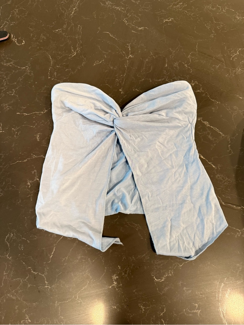 NWT Edikted Sky Blue Strapless Twist Top